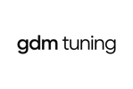 Large black gdm tuning wordmark on a white background